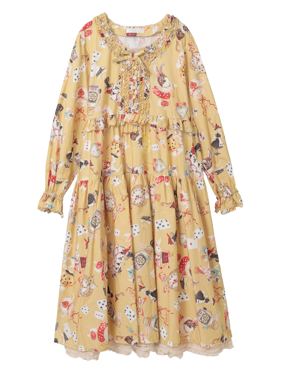 ハロウィーンワンダーランドプリントミディワンピース 詳細画像 パンプキン 1