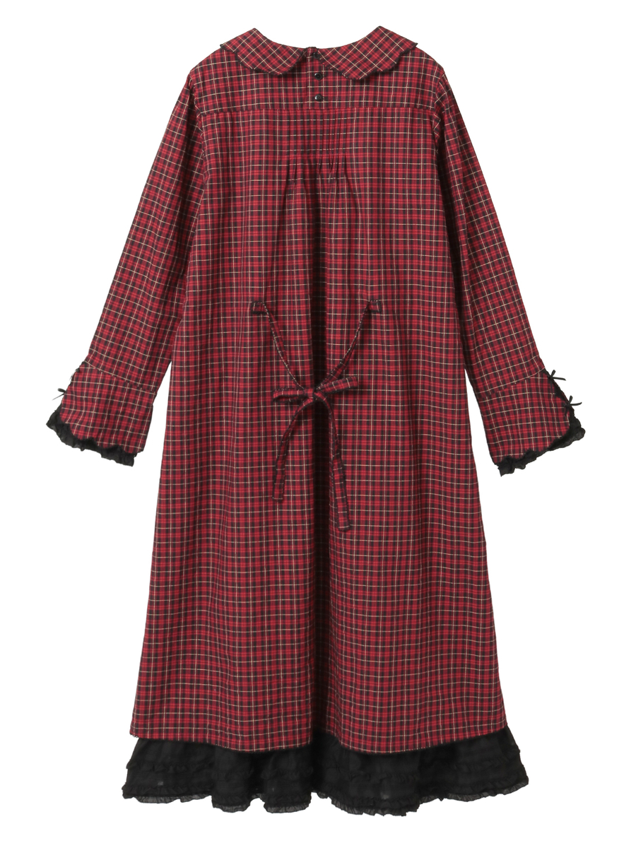 オリジナルコードチェックミディワンピース 詳細画像 アカ 2