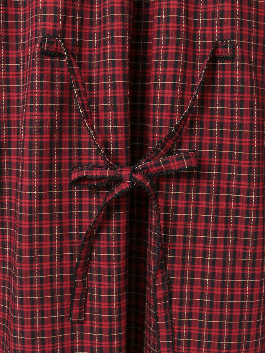 オリジナルコードチェックミディワンピース 詳細画像 アカ 7