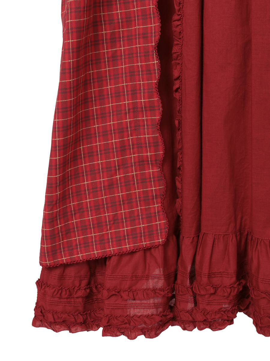 オリジナルコードチェックミディワンピース 詳細画像 アカ 9