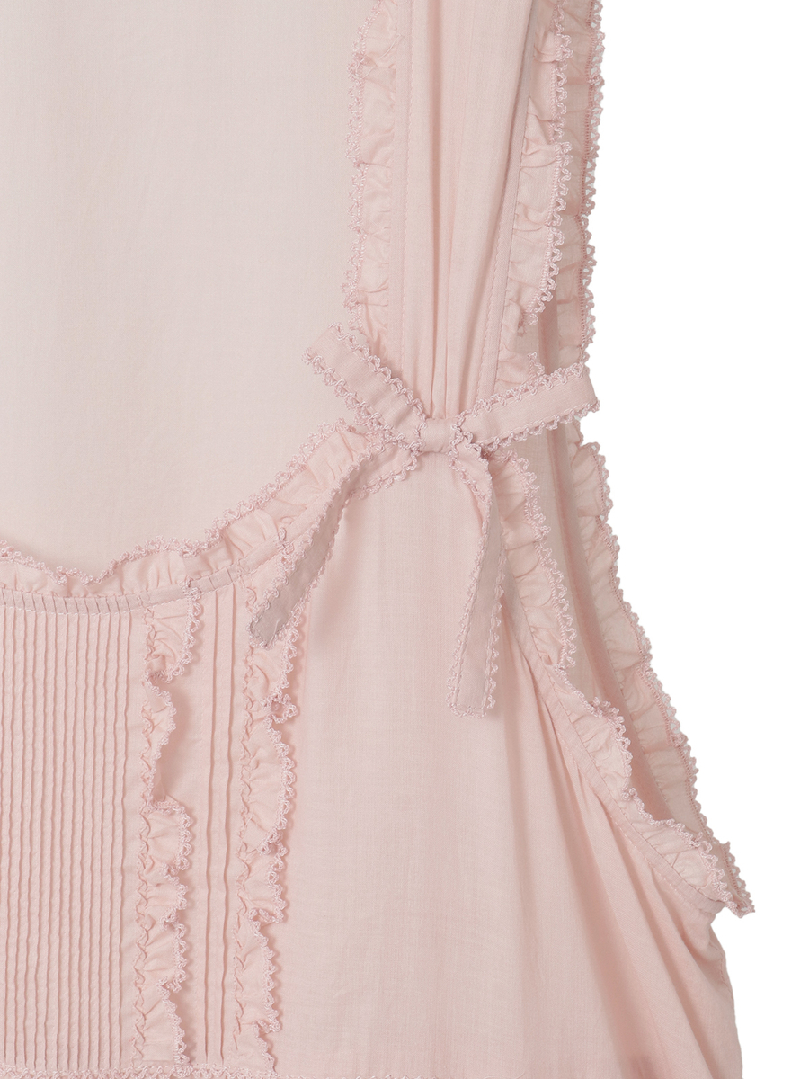 たくし上げリボン付きローンタブリエ 詳細画像 シロ 4