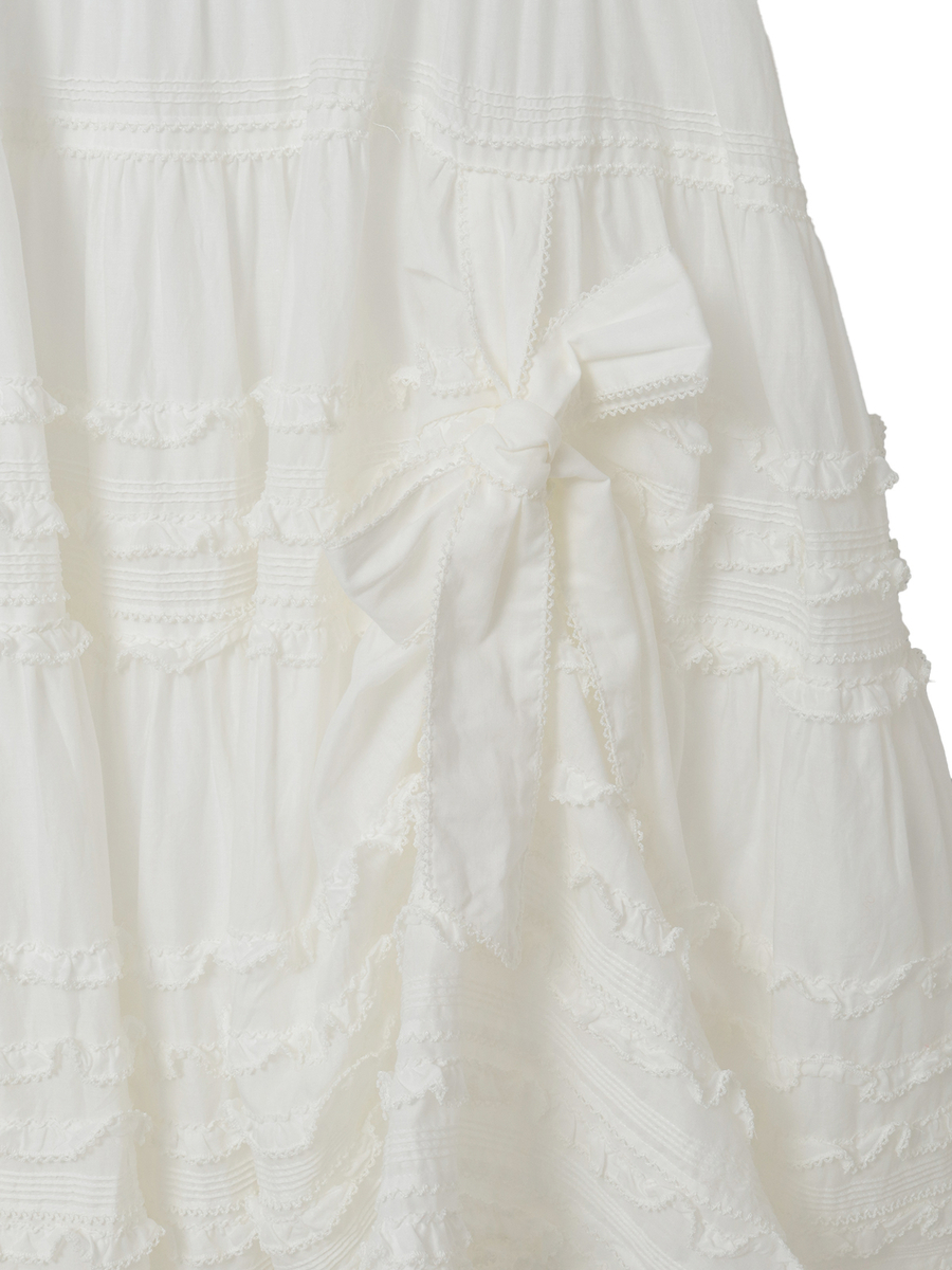 たくし上げリボン付きローンタブリエ 詳細画像 シロ 8