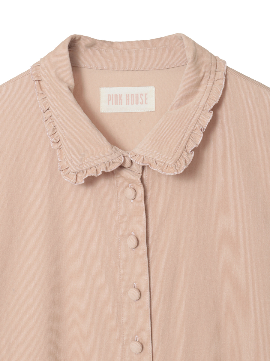 PINK HOUSE ワッペン付きシャツワンピース PINK HOUSE ワッペン付きシャツワンピース