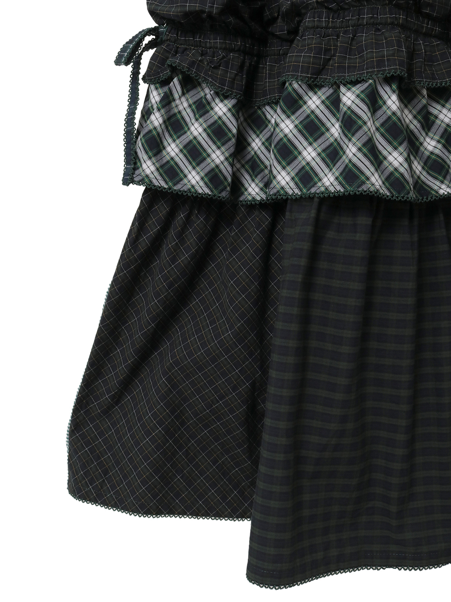 タータンチェックパッチワークワンピース 詳細画像 アカ系 6