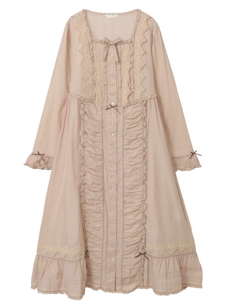 ケミカルレース使いミディワンピース 詳細画像 クロ 1