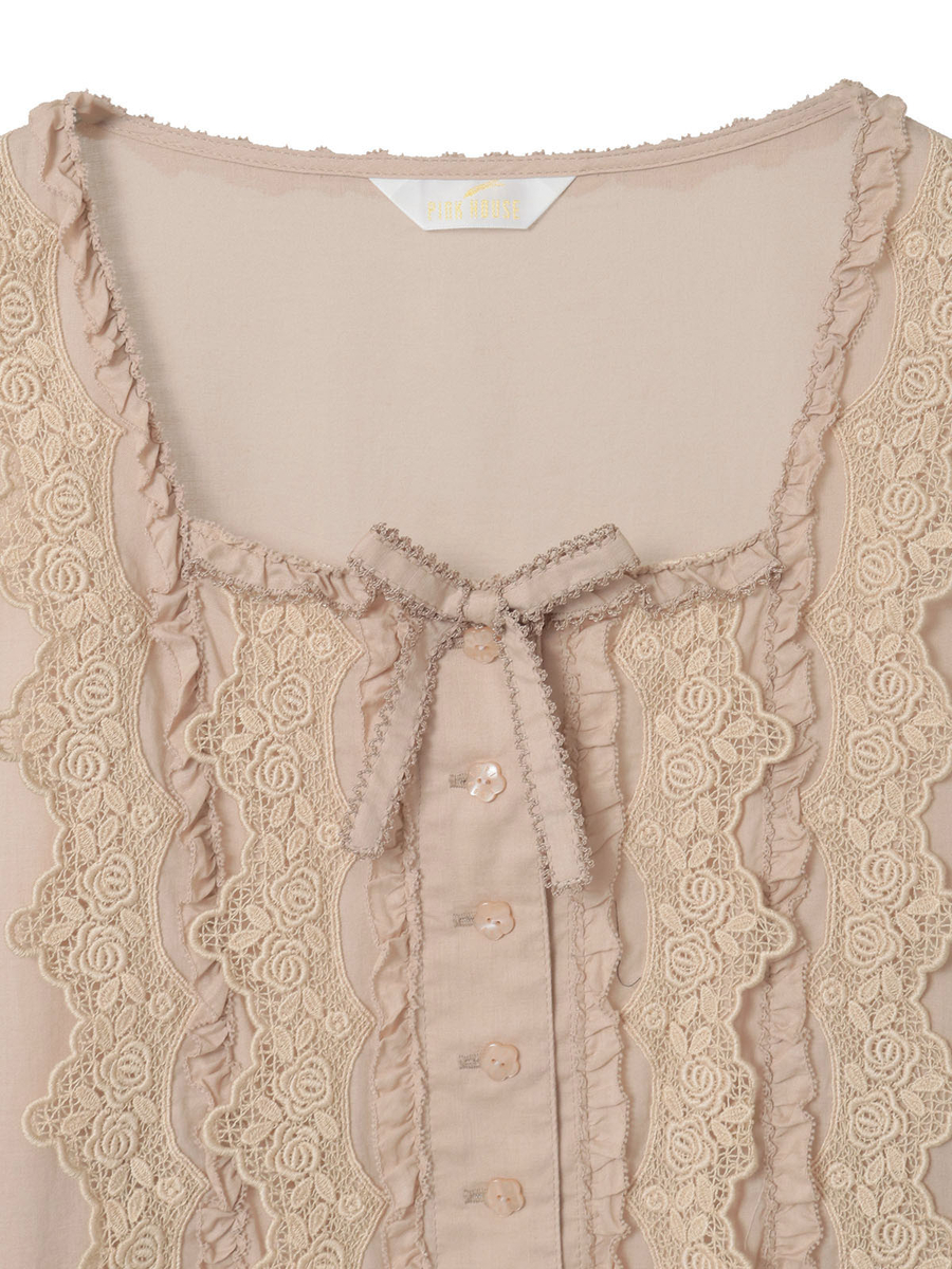 ケミカルレース使いミディワンピース 詳細画像 クロ 3