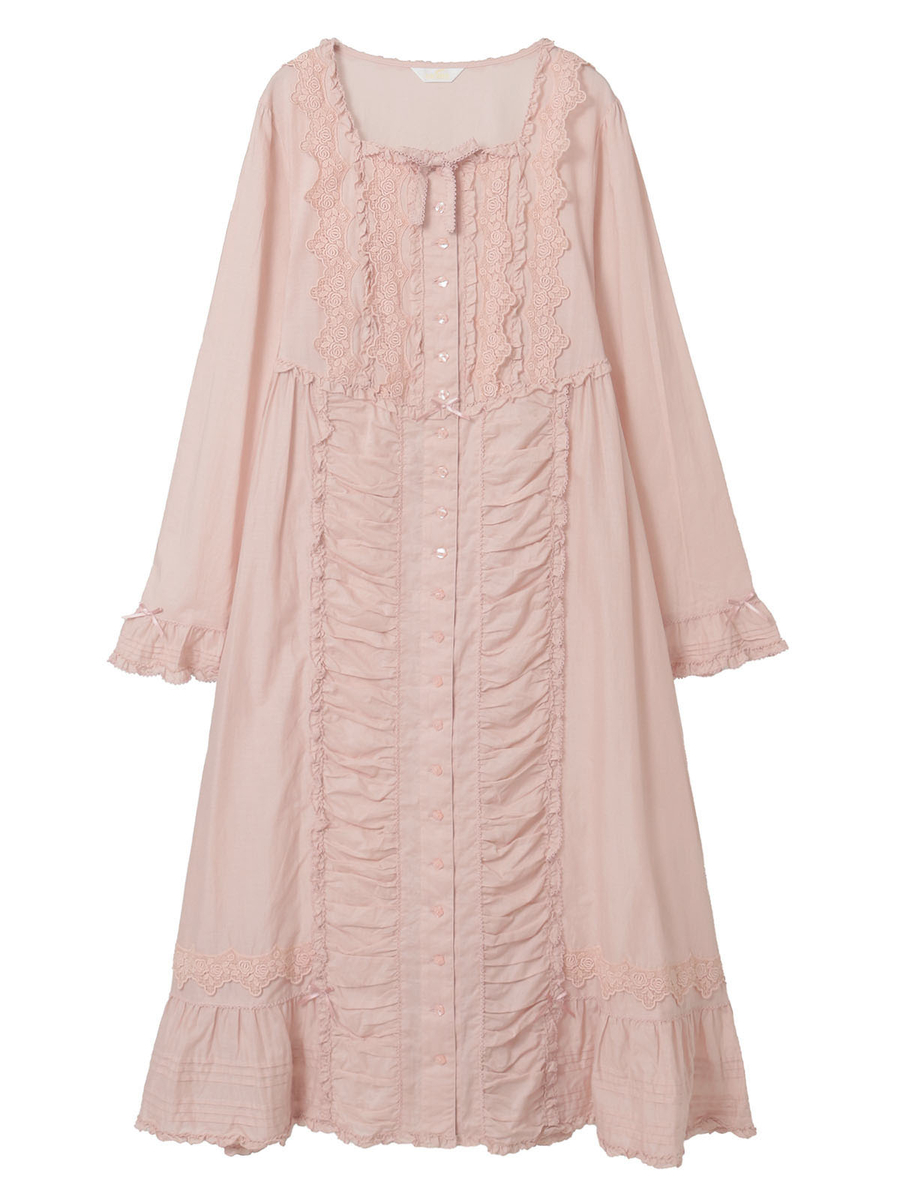 ケミカルレース使いミディワンピース 詳細画像 ピンク 1