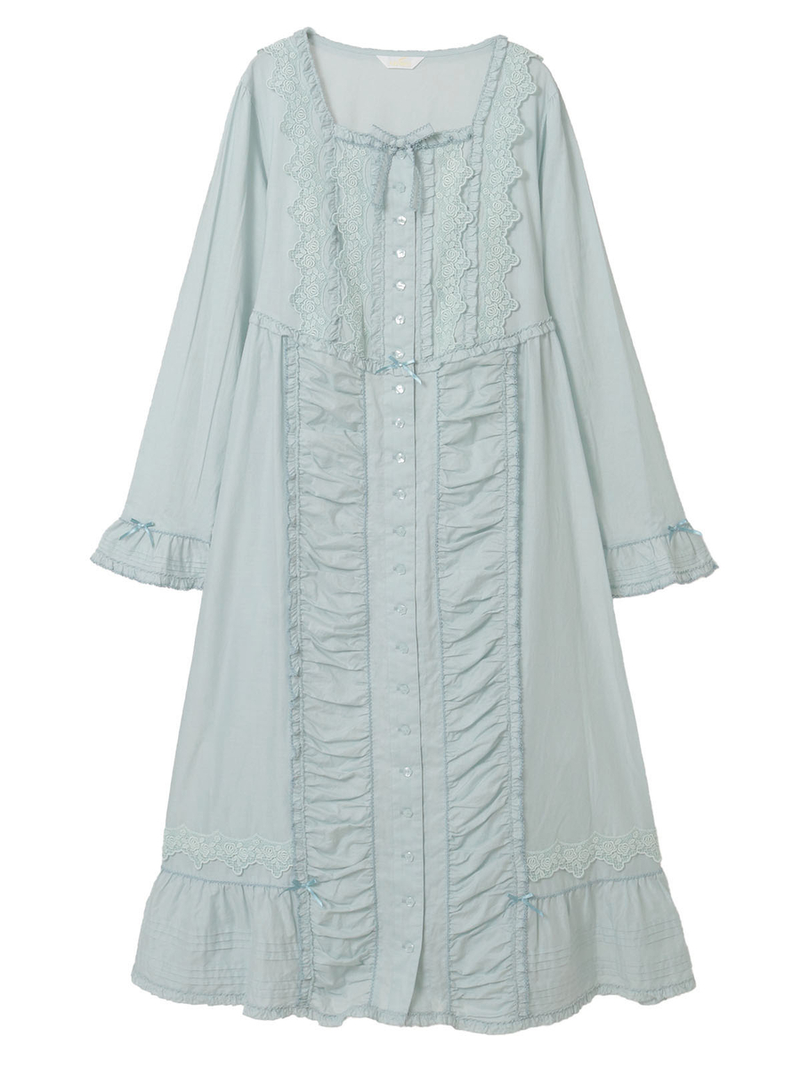 ケミカルレース使いミディワンピース 詳細画像 ブルー 1