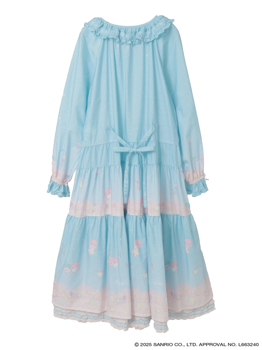 Little Twin Stars×PINK HOUSE A Starry Night Wish柄ミディワンピース 詳細画像 ナイトブルー 2