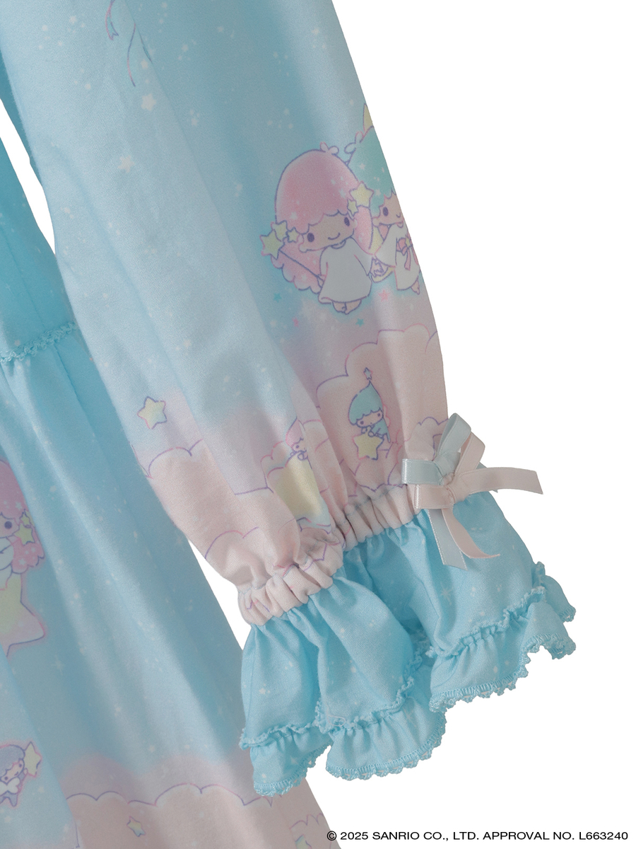 Little Twin Stars×PINK HOUSE A Starry Night Wish柄ミディワンピース 詳細画像 ナイトブルー 4