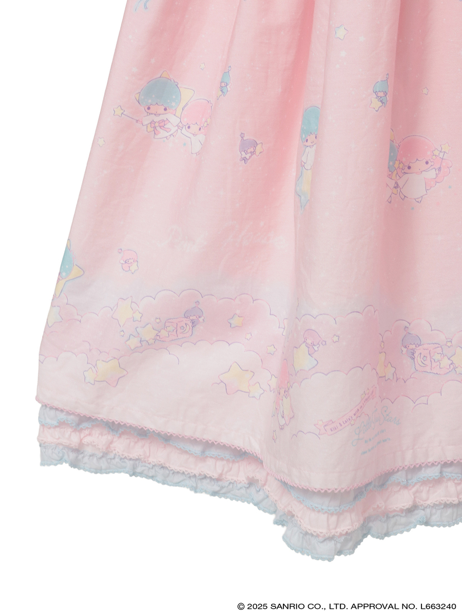 Little Twin Stars×PINK HOUSE A Starry Night Wish柄ミディワンピース 詳細画像 ナイトブルー 7