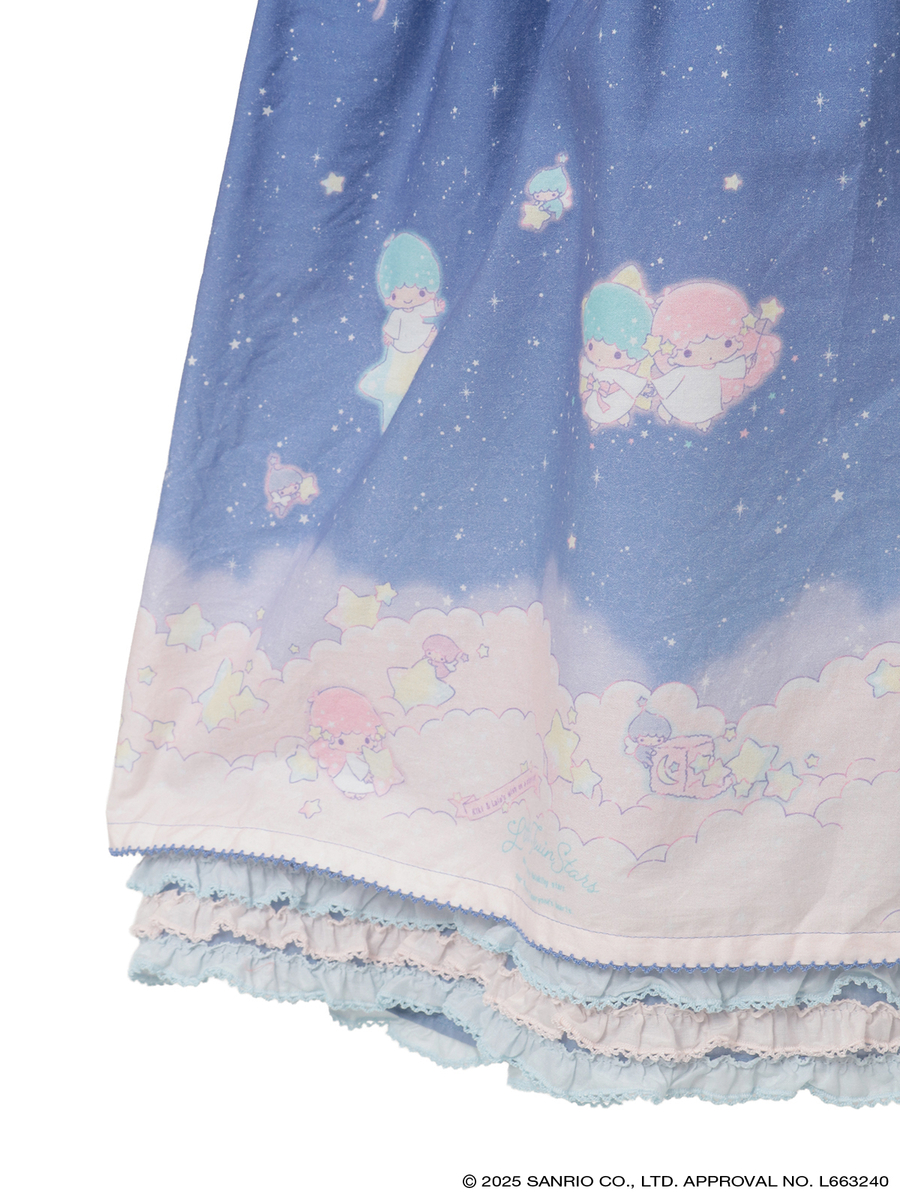 Little Twin Stars×PINK HOUSE A Starry Night Wish柄ミディワンピース 詳細画像 ナイトブルー 8
