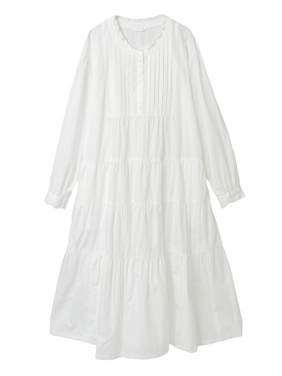 ティアードワンピース 詳細画像 ブロード・シロ 1