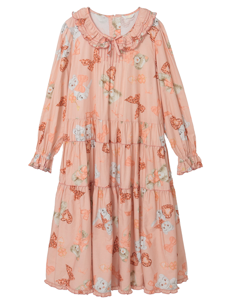 PINK HOUSE×Momoclo ももクロベアプリントミディワンピース