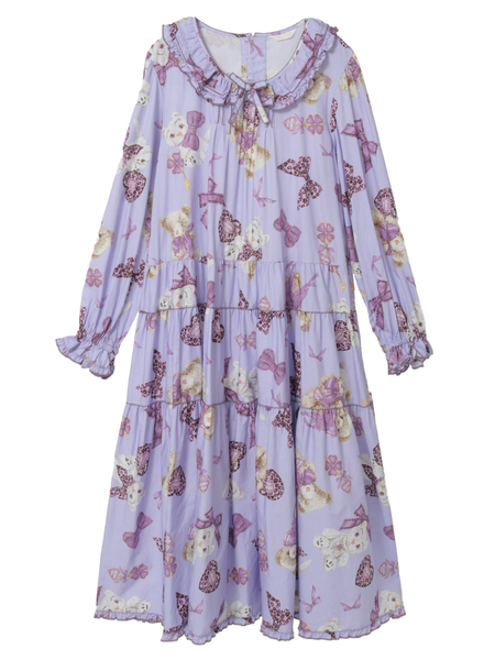 PINK HOUSE×Momoclo ももクロベアプリントミディワンピース