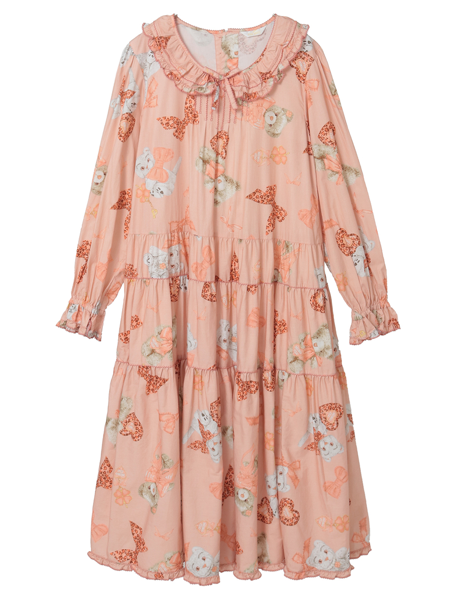 PINK HOUSE×Momoclo ももクロベアプリントミディワンピース 詳細画像 ピンク 1