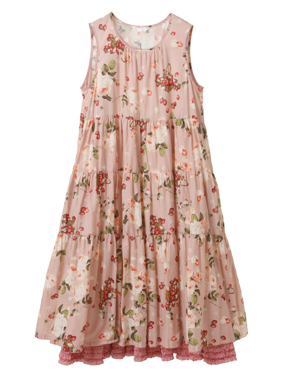 ～Special item～ストロベリーローズプリントミディワンピース 詳細画像 クロ 1