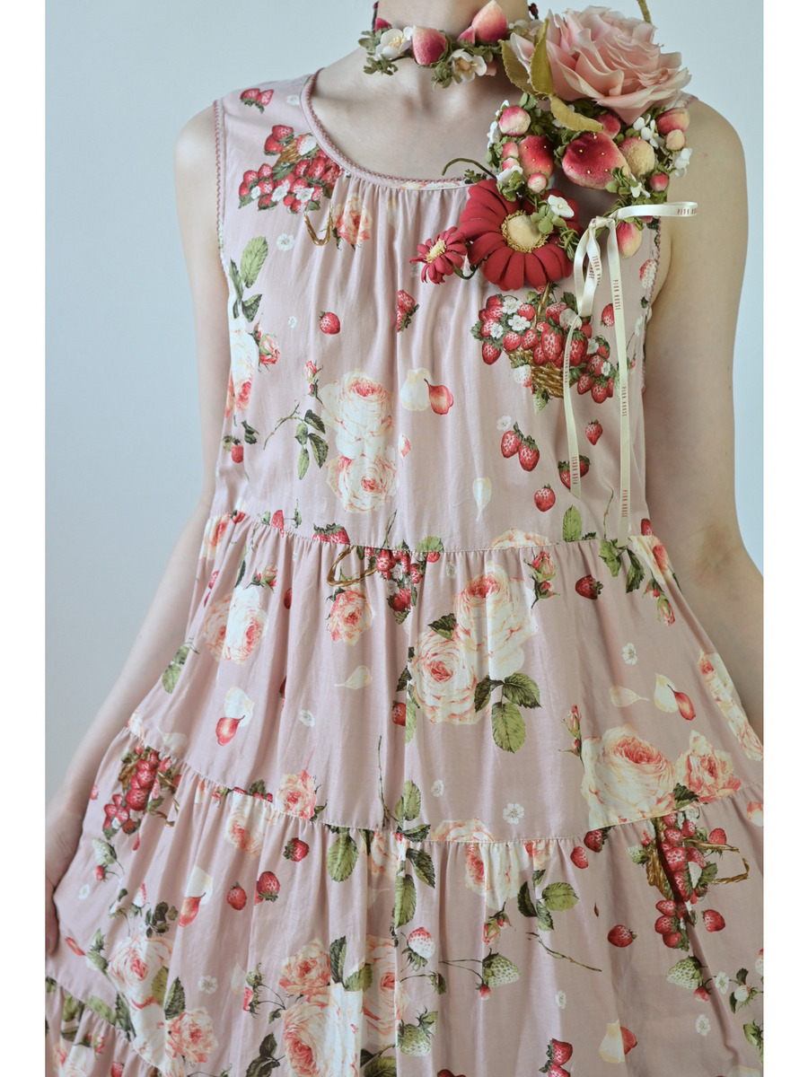 ～Special item～ストロベリーローズプリントミディワンピース 詳細画像 クロ 12