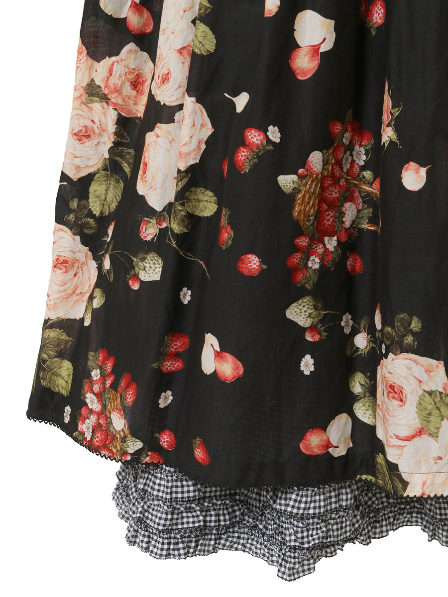 ～Special item～ストロベリーローズプリントミディワンピース 詳細画像 クロ 6