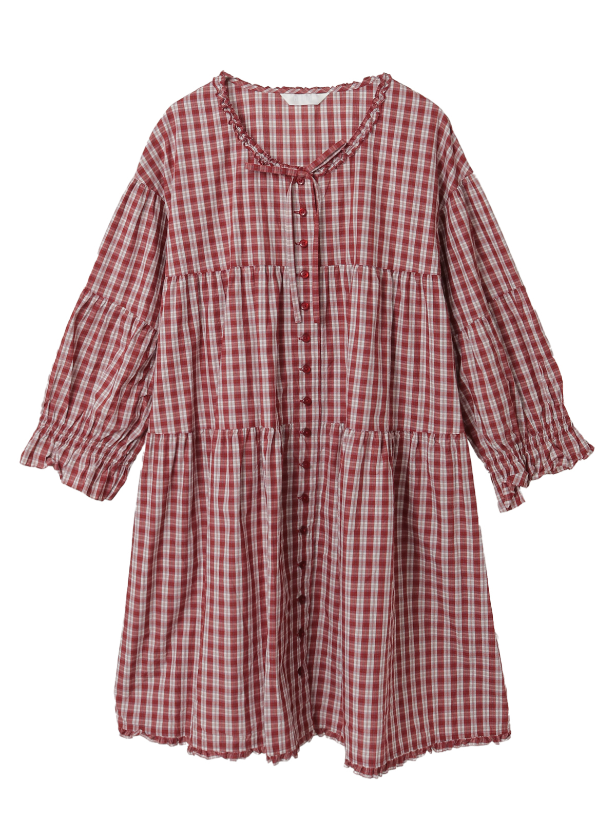 PINKHOUSE　オリジナルチェック　モチーフ付き　チュニックワンピース オリジナルチェックチュニックブラウス｜ピンクハウス