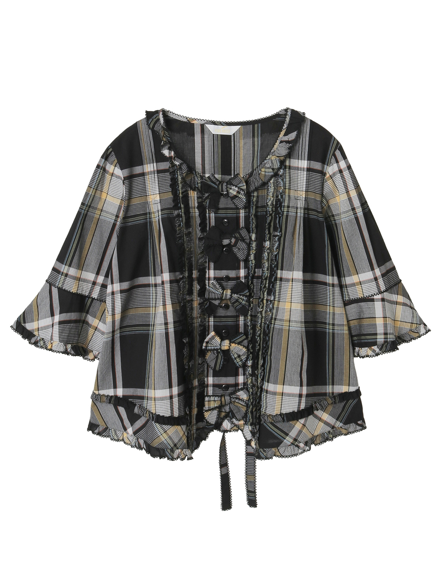 オリジナルチェックブラウス 詳細画像 クロ 1