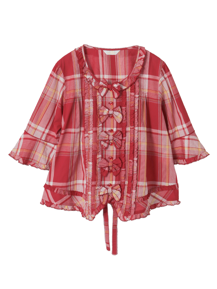 オリジナルチェックブラウス 詳細画像 アカ 1