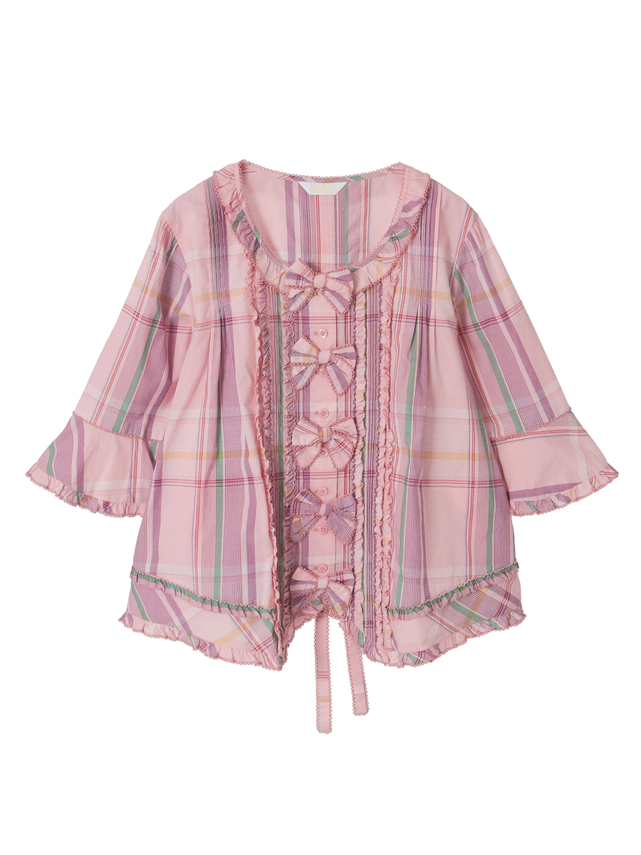 オリジナルチェックブラウス 詳細画像 ピンク 1
