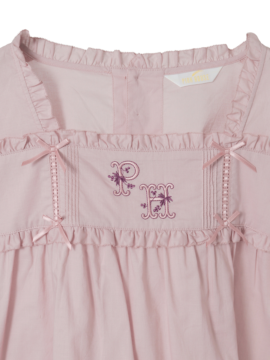 ロゴ刺繍ブラウス 詳細画像 シロ 10