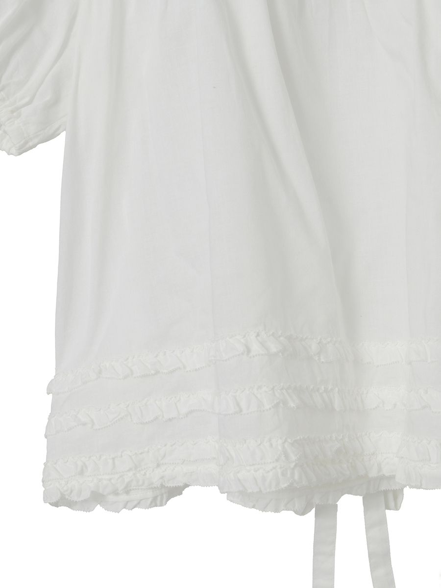 ロゴ刺繍ブラウス 詳細画像 シロ 5