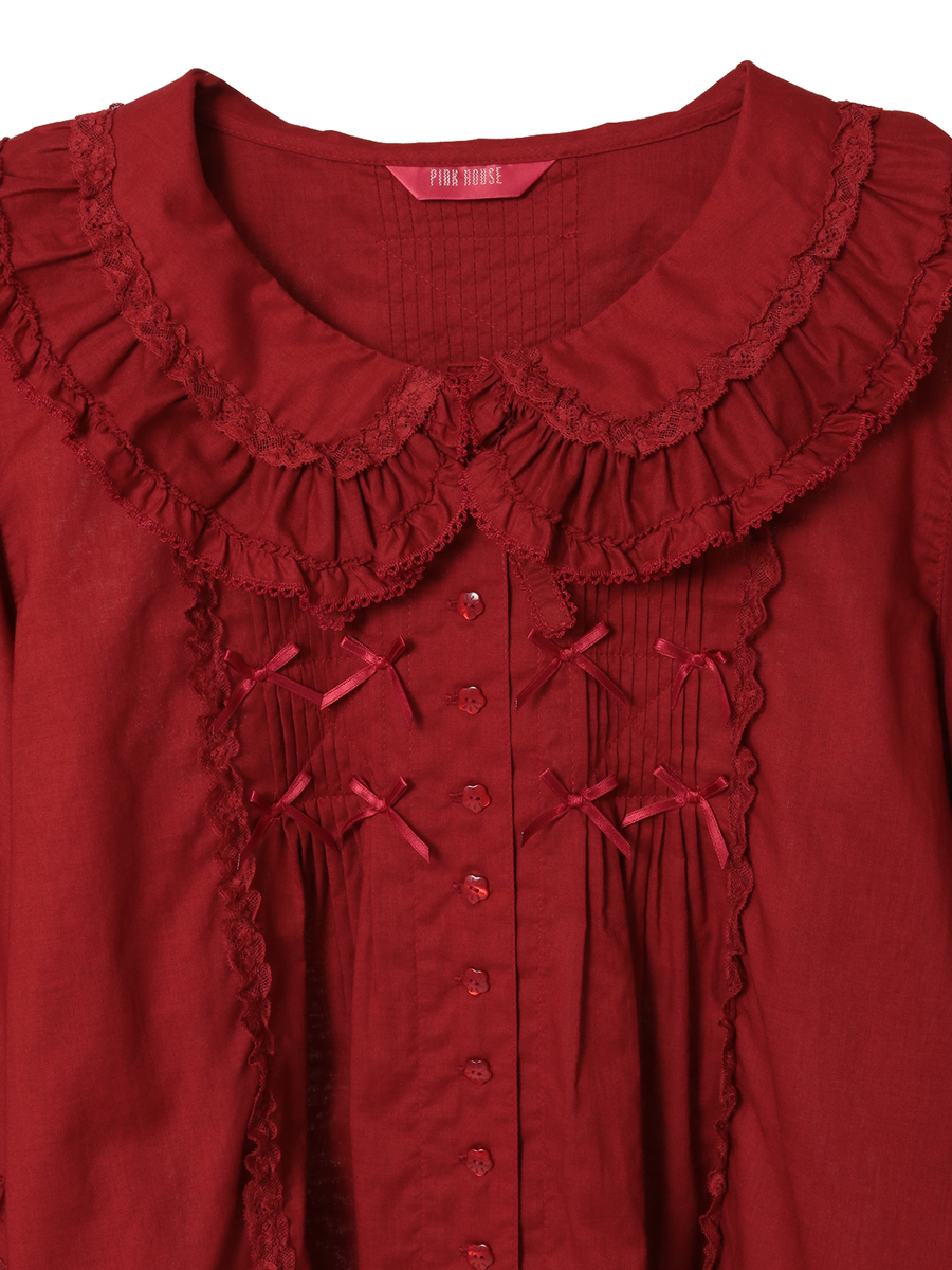 フランス製レース使いローンブラウス 詳細画像 クロ 11