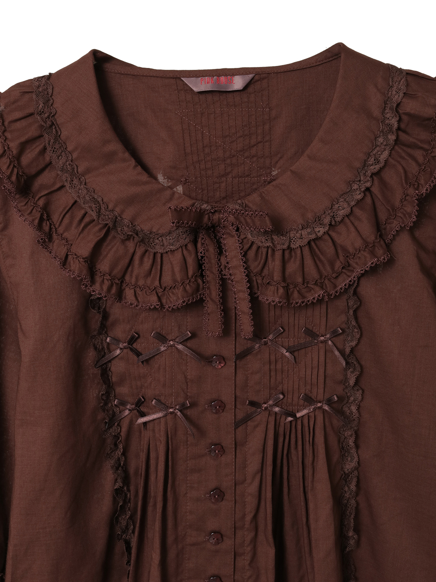 フランス製レース使いローンブラウス 詳細画像 クロ 13