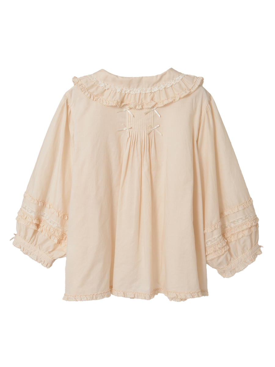 フランス製レース使いローンブラウス 詳細画像 クロ 2