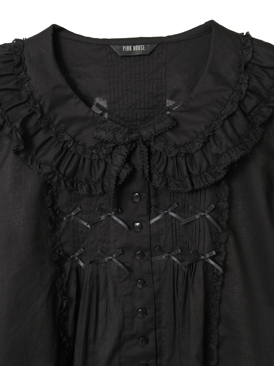 フランス製レース使いローンブラウス 詳細画像 クロ 7