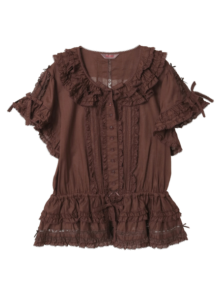 ピンクハウス フランスレース満載の豪華なブラウス リボン PINK HOUSE ブラウス シャツ フランス製レース使いローン