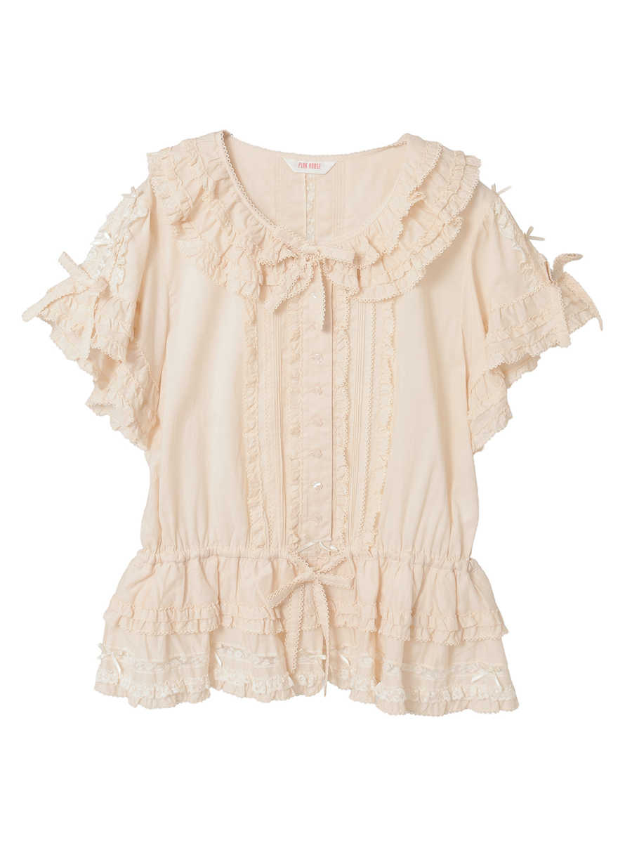 フランス製レース使いローンオーバーブラウス 詳細画像 キナリ 1