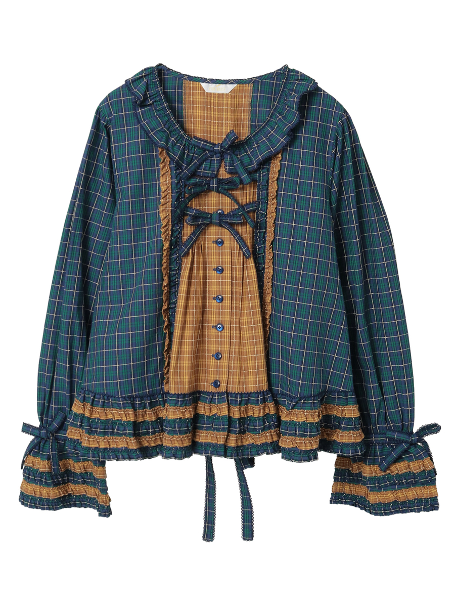 オリジナルコードチェックブラウス 詳細画像 コン 1