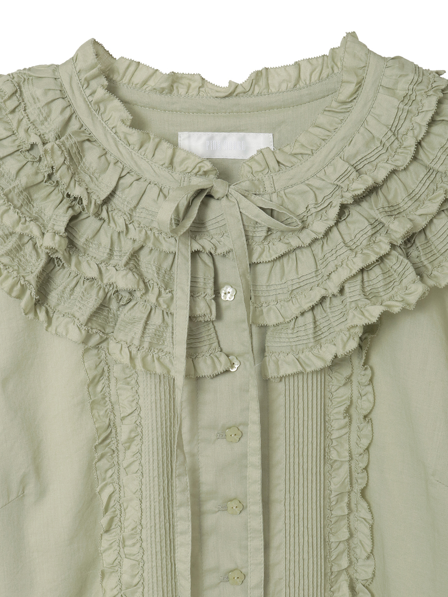 フリル襟付きローンブラウス 詳細画像 ソライロ 10