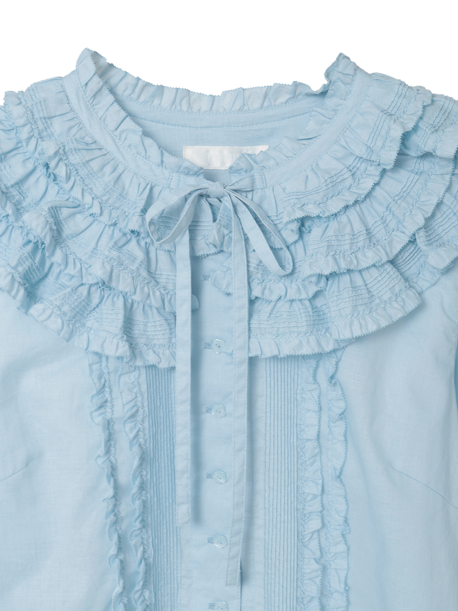 フリル襟付きローンブラウス 詳細画像 ソライロ 3