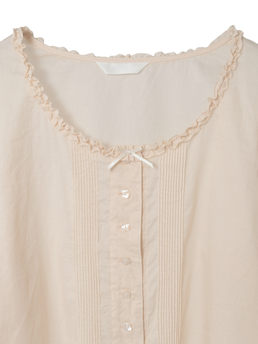 袖フリル使いローンブラウス 詳細画像 ハッカ 3