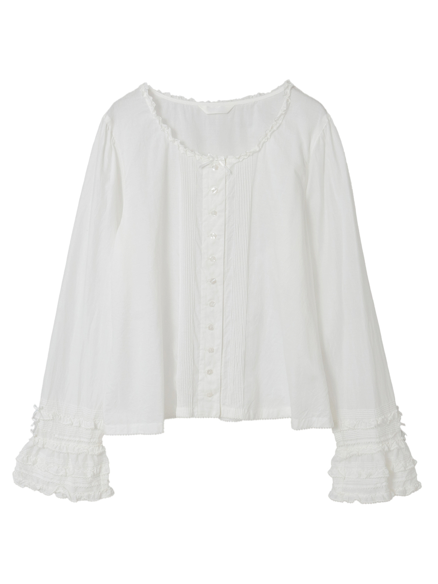 PINK HOUSE綿ローン フリルオフホワイトミディ丈コート（未使用に近い） ローンフリルブラウス｜ピンクハウスオフィシャルオンライン