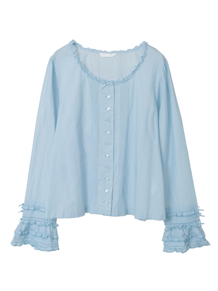 袖フリル使いローンブラウス 詳細画像 ソライロ 1