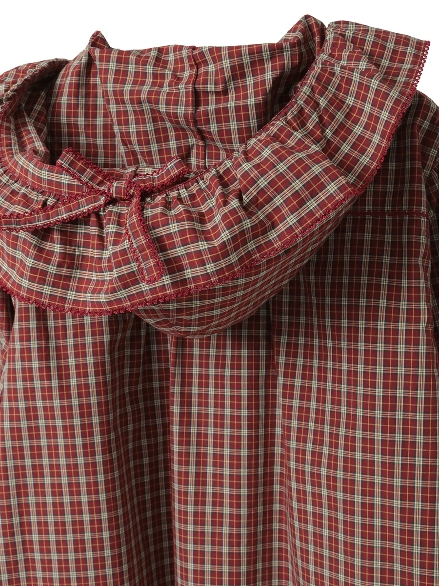 三つ子のくまの冬支度刺繍使いフードブラウス 詳細画像 コン系 4