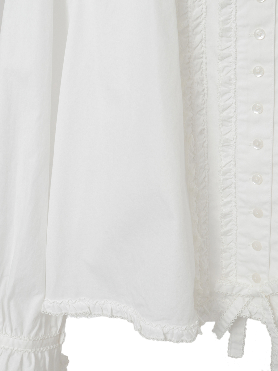 フリル襟付きブラウス 詳細画像 シロ 10