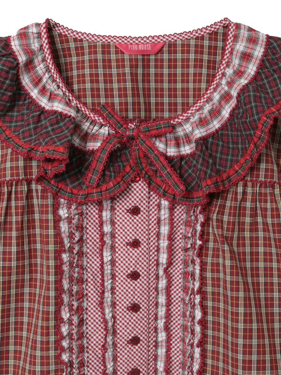 フリル襟付きブラウス 詳細画像 シロ 3