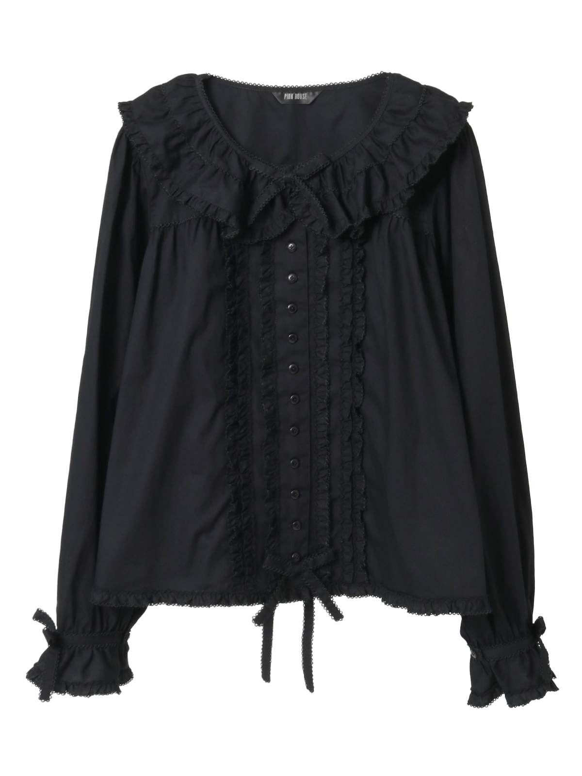 美品✨近年 ピンクハウス フリル襟 スモックブラウス ピコフリル リボン レース レースフリル襟付きブラウス｜ピンクハウスオフィシャル