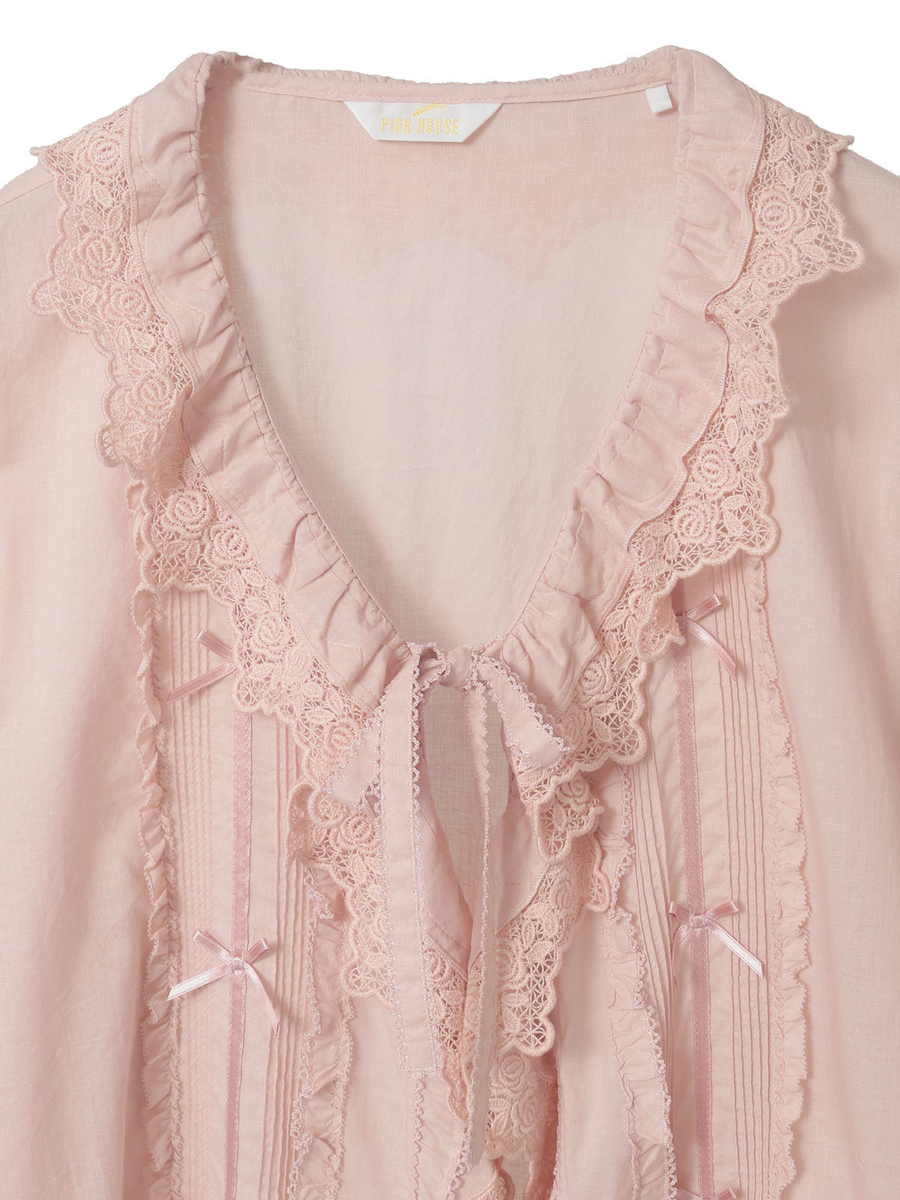 ケミカルレース使いオーバーブラウス 詳細画像 ピンク 11