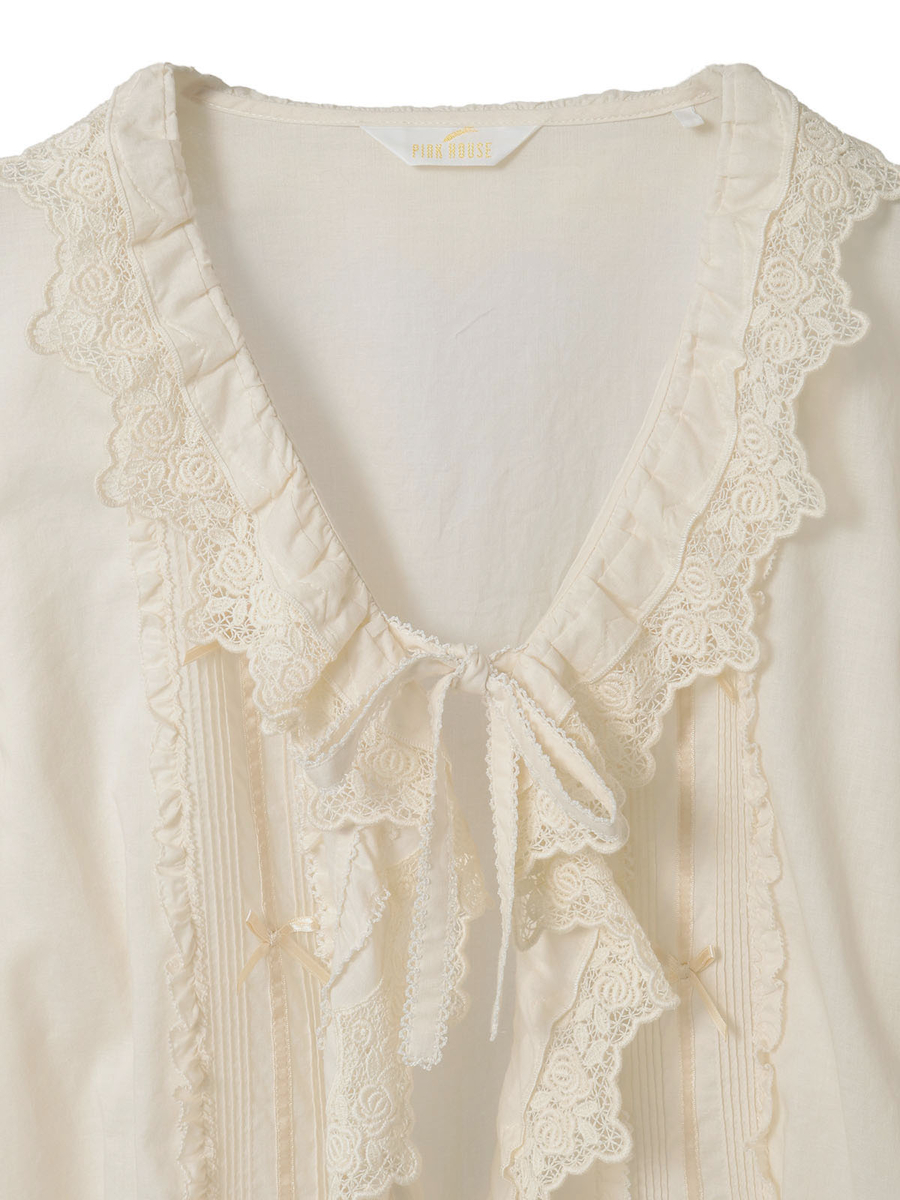 ケミカルレース使いオーバーブラウス 詳細画像 ピンク 9