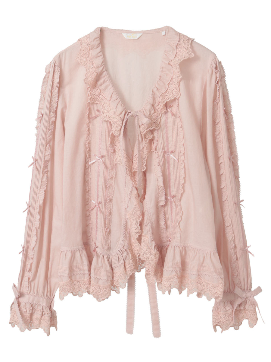 ケミカルレース使いオーバーブラウス 詳細画像 ピンク 1