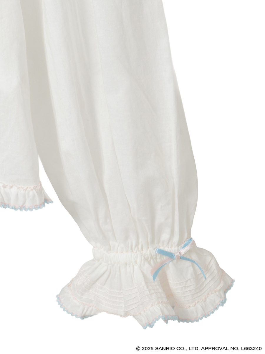 Little Twin Stars&times;PINK HOUSE 刺しゅう入りローンブラウス 詳細画像 シロ 4