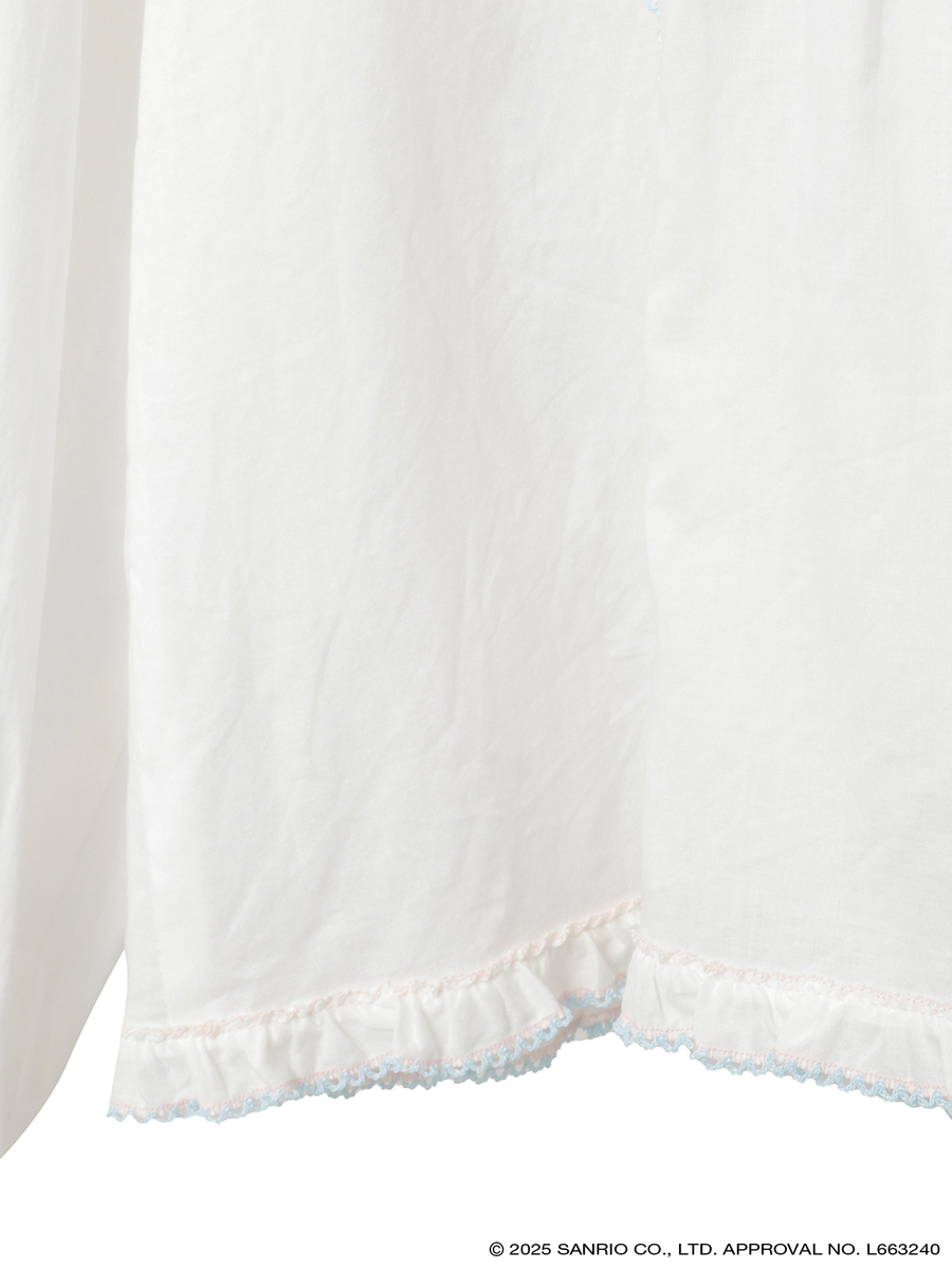 Little Twin Stars&times;PINK HOUSE 刺しゅう入りローンブラウス 詳細画像 シロ 5